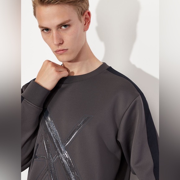 Armani Exchange OVERSIZED LOGO CREW NECK SWEATSHIRT style tags - Picture 1 of 11